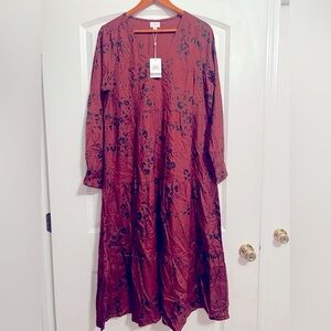 NWT Mud Pie Petal Tiered Maxi Dress Rust | Medium
